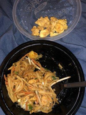 Attempted eating my meal as I picked through large lumps of fat in my Joe's Pad Thai.