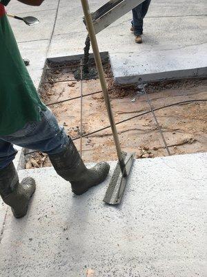 Concrete repair with reinforced rebar