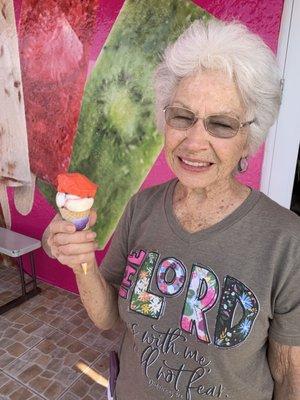 Mamey- it's a Caribbean fruit.