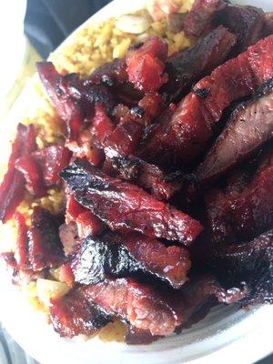 Lunch special boneless spare ribs and pork fried rice