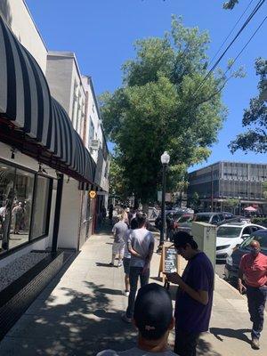 Line for record store day.