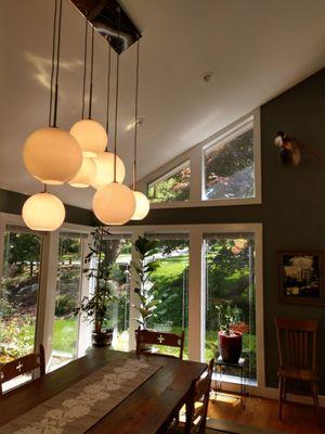 Installation of our dining room light looks amazing!