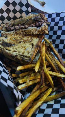 Patty Melt and Fries