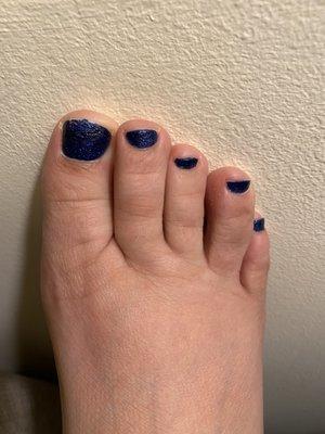 Smudged pedi