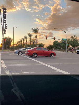 Stopped for a fun photo of the sunset