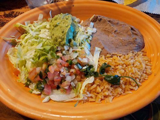 Sides with vegetable fajitas sans sour cream and cheese