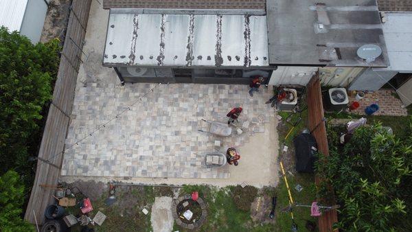 Install of back paver pad