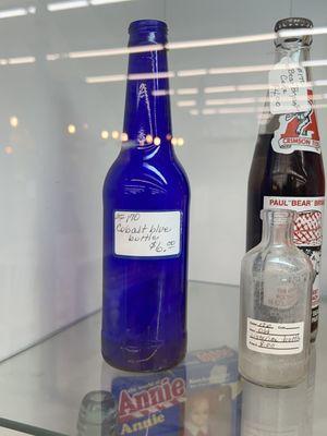 Over priced blue blue beer bottle