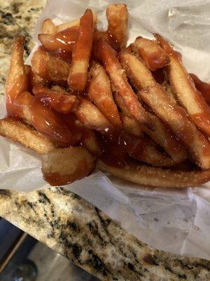 Fries would have been good if hot and fresh