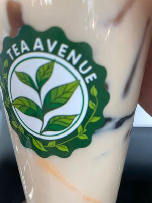 Milk tea with grass jelly mmmmmmm