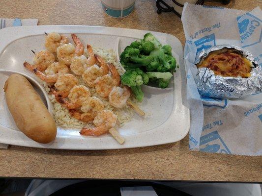 Shrimp with loaded potato