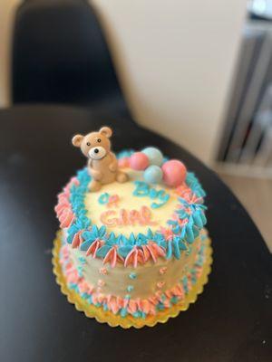 Absolutely adorable gender reveal cake for our family