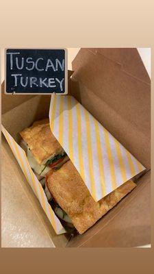 Tuscan Turkey focaccia sandwich