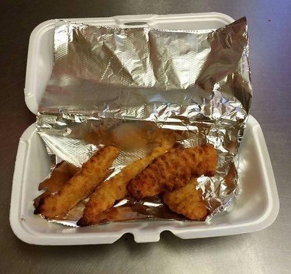 Order of chicken tenders (4). Comes with 1 dipping sauce of your choice.