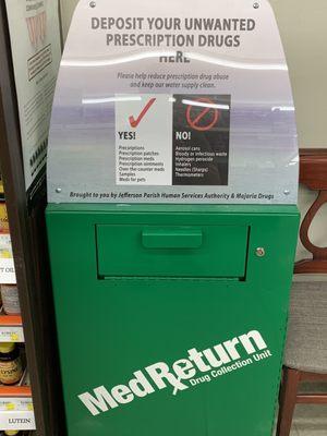 You can drop off old/unwanted prescriptions.