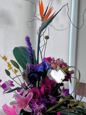 Artful and joyful Ikebana- don't mind the "white out" of personal address