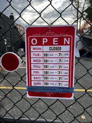 Business Hours. Love the added ISH  11-10-2024