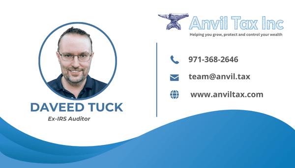 Helping you build, protect and control your wealth. Daveed from Anvil Tax, Inc. is here to help.