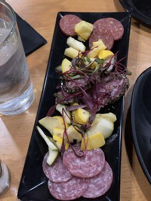 Relish Board: Pickled blueberries, blackberries, assorted cured meats