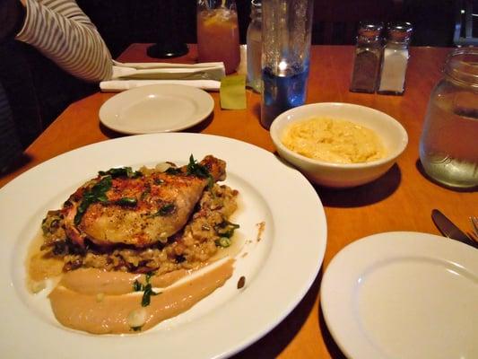 rabbit mushroom risotto with roast chicken and balsamic aioli