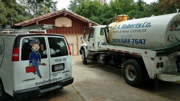 Bobby Blue Plumbing Rancho Cucamonga  working along Side O.A. Roberts company of Pomona