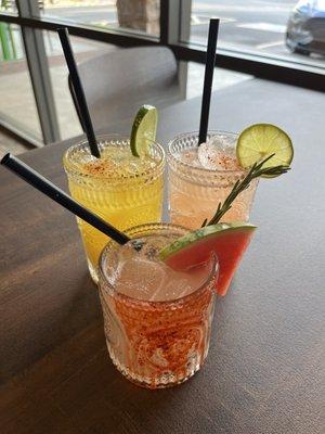 Watermelon Margarita, Guava mocktail and Mango mocktails for the kiddos