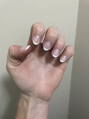 Natural nails: French shellac/gel manicure