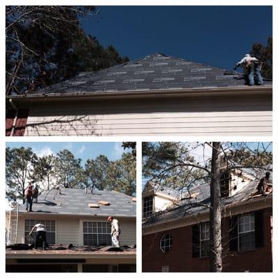 4 hours into construction...we use chalk lines to ensure the shingles are put on straight. Going the extra mile for our clients!