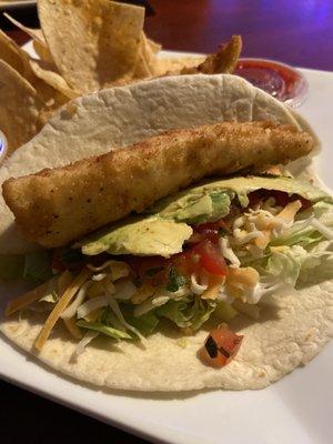 Fish Taco special with flour tortillas (corn was an option too)