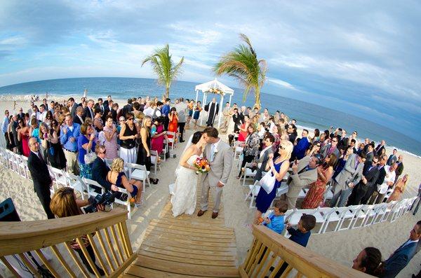 Beachfront wedding ceremony