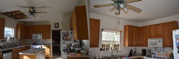 2021 WATER DAMAGE -- KITCHEN BEFORE/AFTER