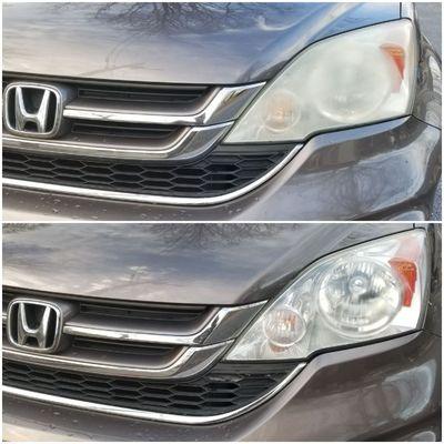 Another headlight restoration in Atlanta Georgia by A Plus on a Honda CRV. Call today for an appointment