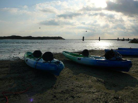 Getting ready to kayak