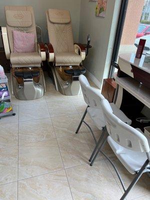 8 pedicure chairs and always busy, make an appointment and they go out of their way!