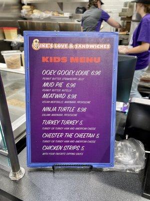 Ike's sandwich menu