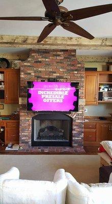 Need your tv to drop down from you fireplace for better viewing....call us