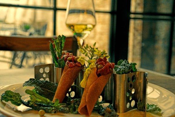 The Lamb Tater in Blue Cornmeal Cornets