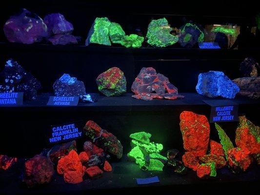 Rocks under black light