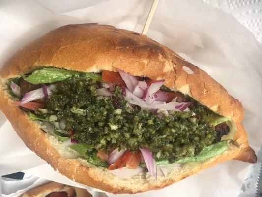 choripan with chimichurri