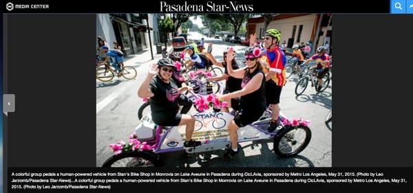 The Eastside Bike Club take a ride on the 10 Footer (5 Passenger Bike- Only 6 in the world)