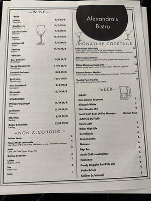 cocktail menu