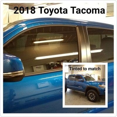 2018 Toyota Tacoma: 2 front windows tinted to match