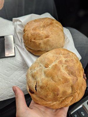 Chicken & beef pasties, massive.