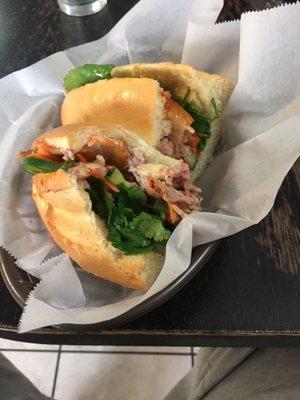 Pork belly banh mi, so good I had to take a bite before taking the pic‍