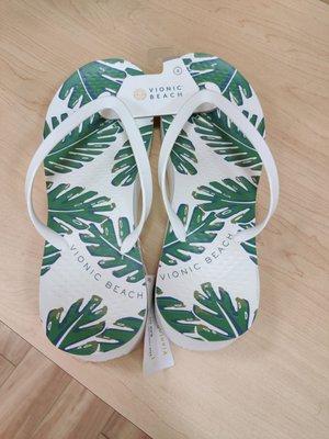 On the clearance rack...beach slippers by Vionic ...has arch support!