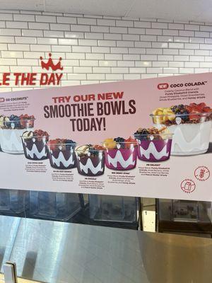 The new Smoothie Bowls!  They look delicious in person!