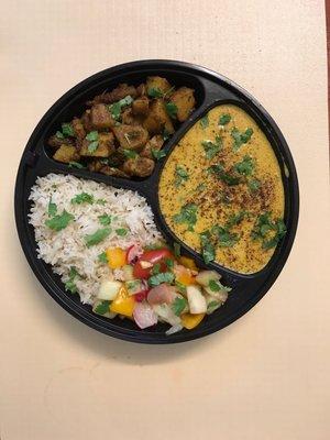 Kadhi Pakora- Basmati Rice- Khatte Meethe Aloo - Salad