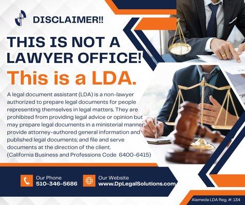 DISCLAIMER! THIS IS NOT A LAWYER OFFICE!!