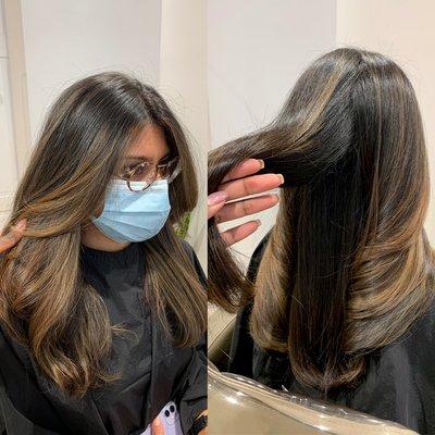 Half balayage placement