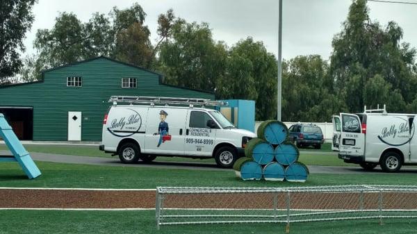 Bobby Blue Plumbing at Fontana K-9 Training Facility. Aka as Fontana K-9Pals